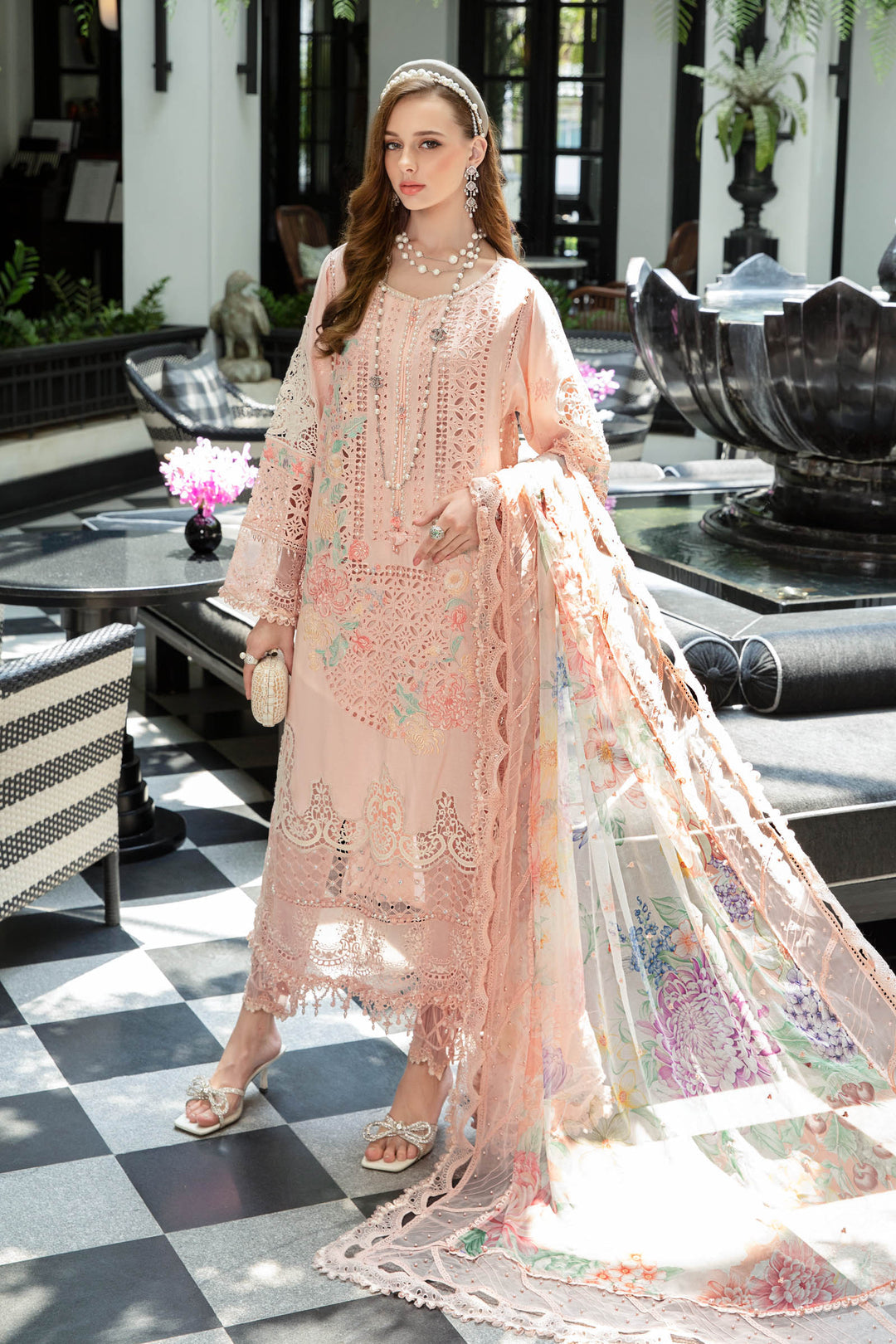 MARIA B EID LAWN COLLECTION EL-23-07-Peach