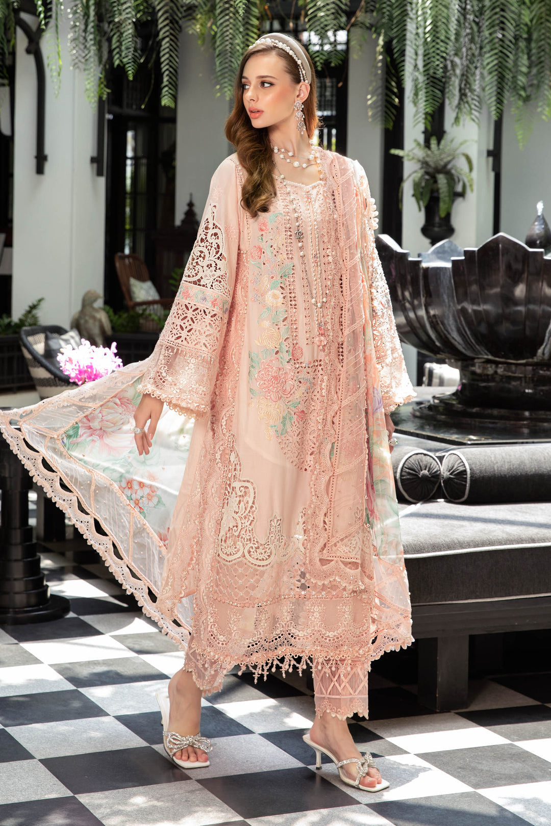 MARIA B EID LAWN COLLECTION EL-23-07-Peach