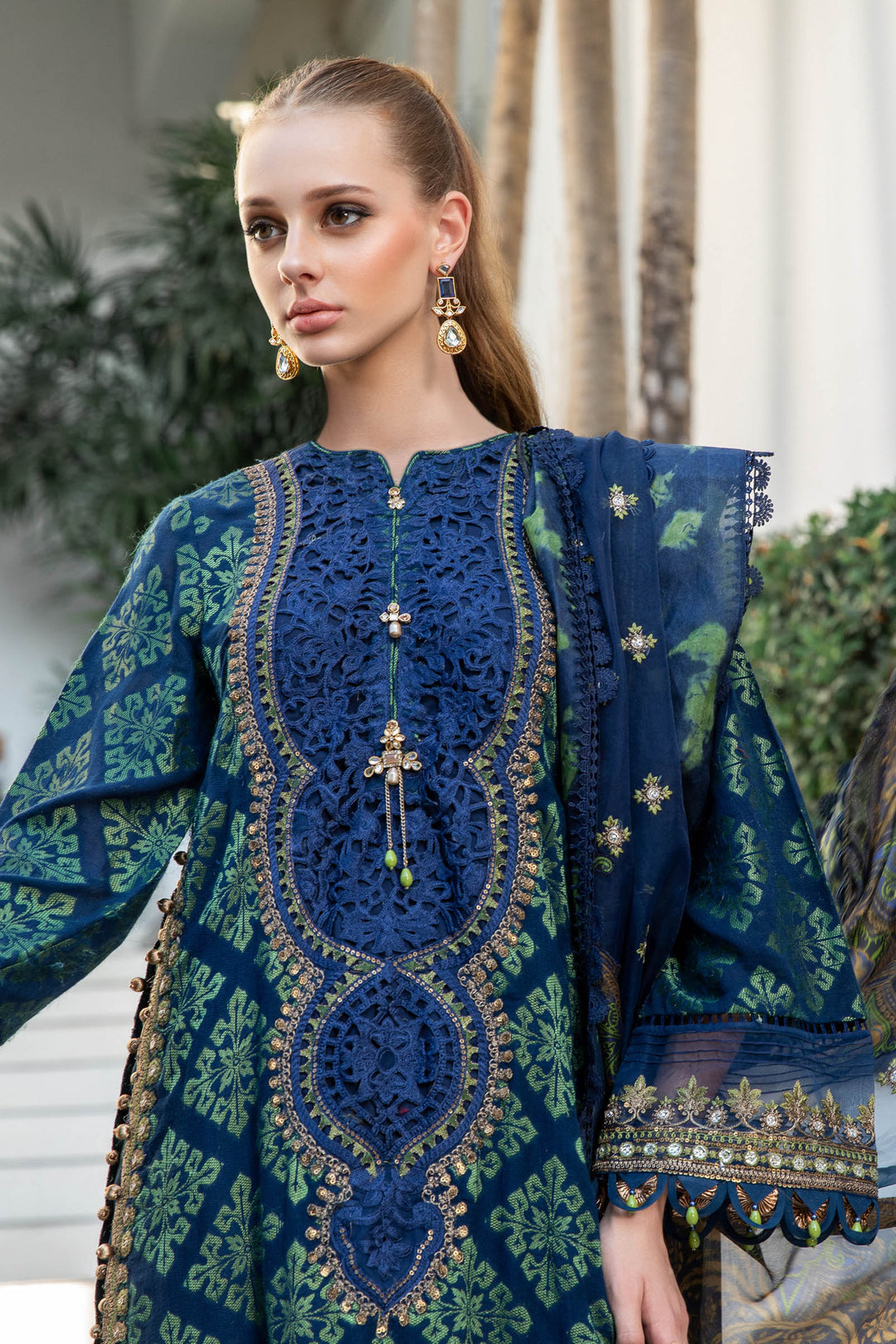 MARIA B EID COLLECTION UNSTITCHED EL-23-08-Blue