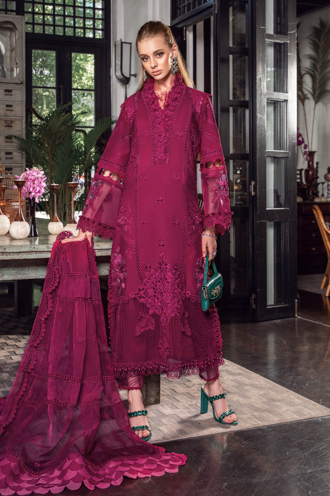 MARIA B EID COLLECTION UNSTITCHED EL-23-09-Magenta