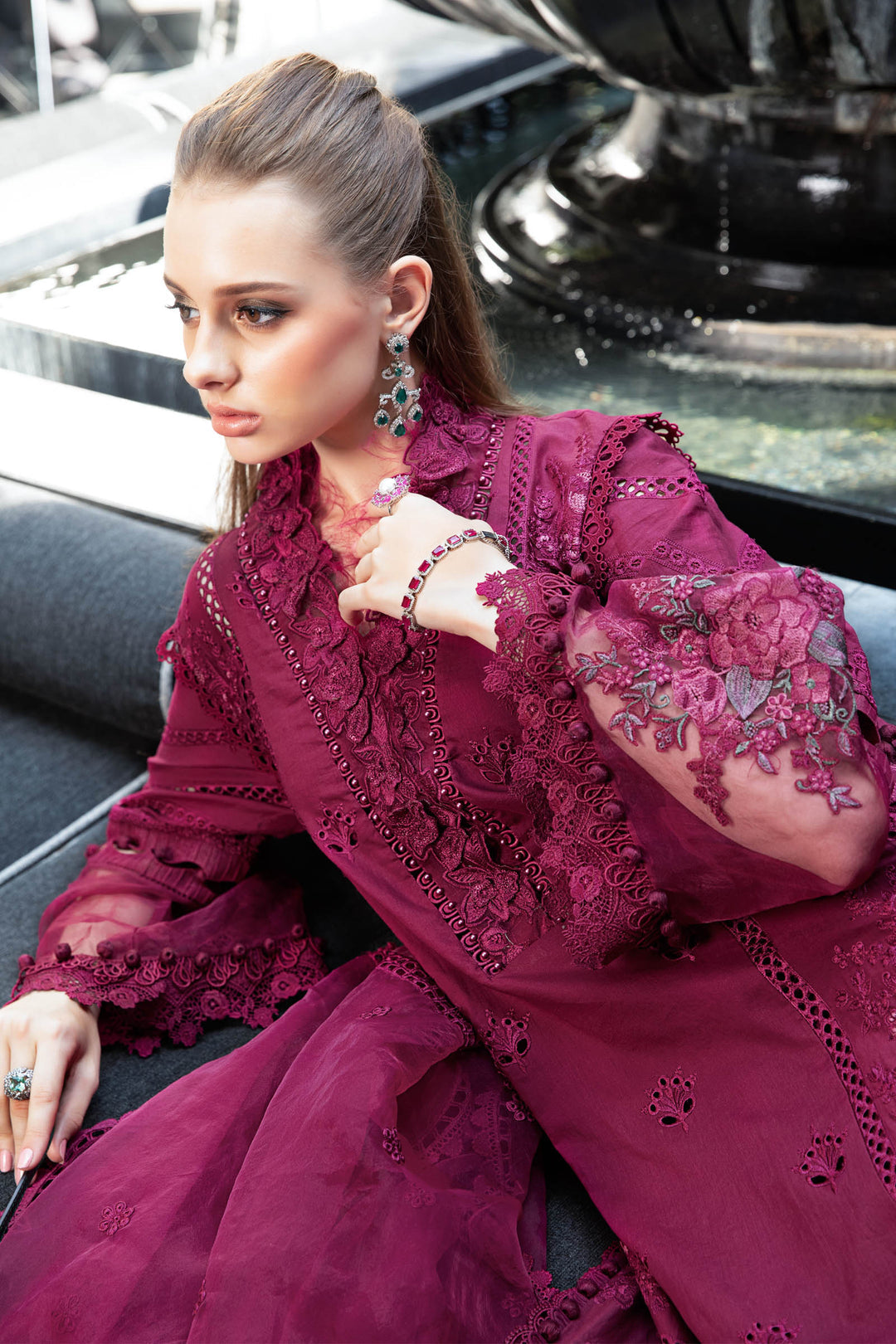 MARIA B EID COLLECTION UNSTITCHED EL-23-09-Magenta