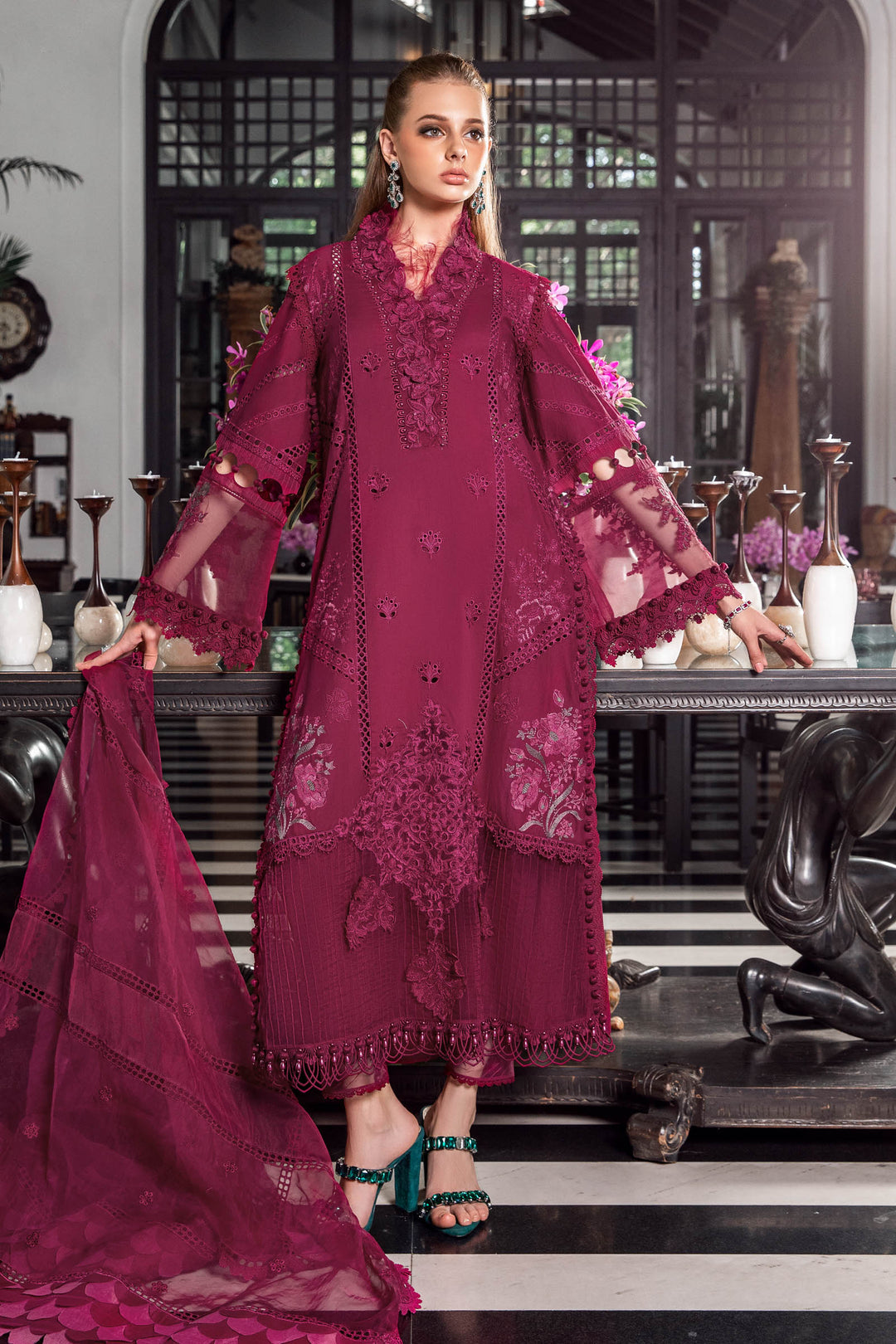 MARIA B EID COLLECTION UNSTITCHED EL-23-09-Magenta