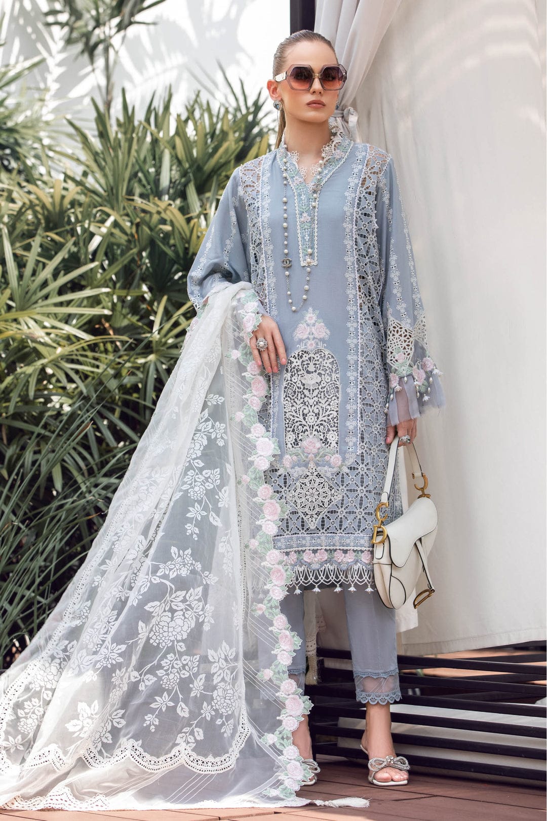 MARIA B EID LAWN COLLECTION EL-23-10-Ice Blue