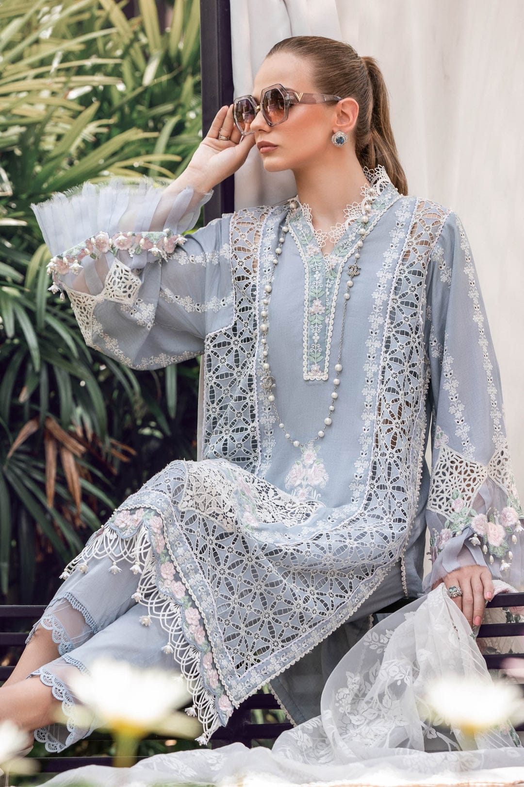 MARIA B EID LAWN COLLECTION EL-23-10-Ice Blue