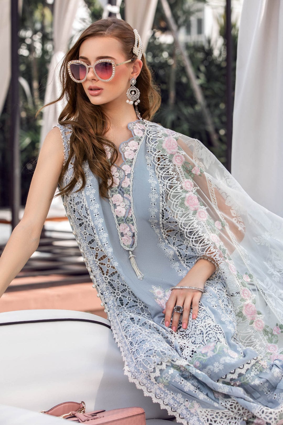 MARIA B EID LAWN COLLECTION EL-23-10-Ice Blue