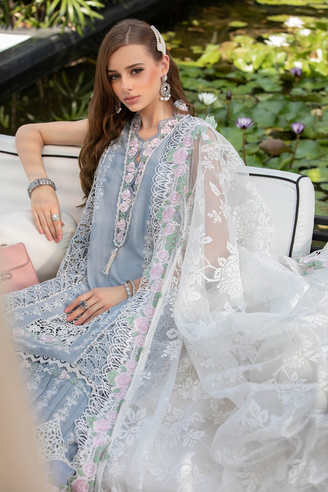 MARIA B EID LAWN COLLECTION EL-23-10-Ice Blue