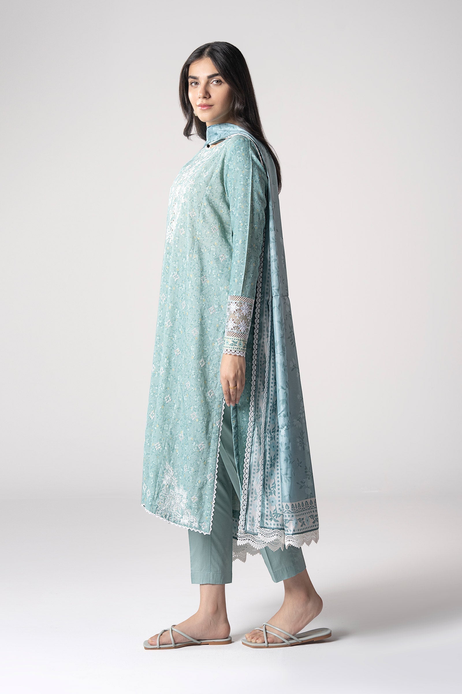 Maria B | Basics RTW | 3 Pc Embroidered Mesh Lurex Dots Suit | MB-CS25-142