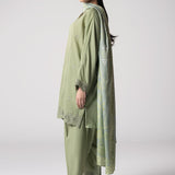 Maria B | Basics RTW | 3 Pc Embroidered Lurex Stripe Suit | MB-CS25-143