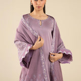 Maria B | Basics RTW | 3 Pc Embroidered Two Tone Silk Suit | MB-FS25-17