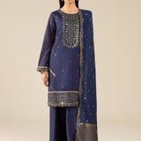 Maria B | Basics RTW | 3 Pc Embroidered Two Tone Silk Suit | MB-FS25-30