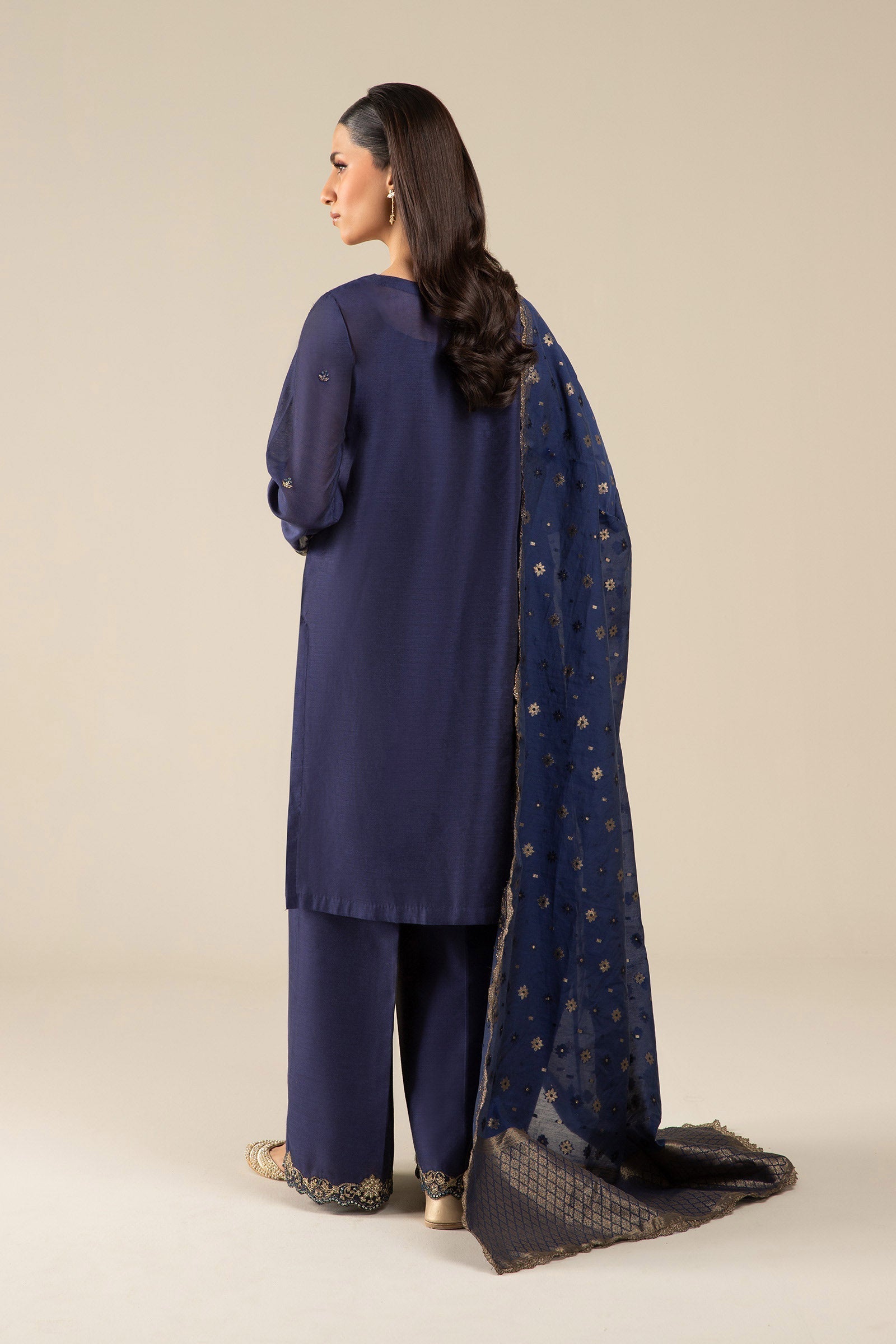 Maria B | Basics RTW | 3 Pc Embroidered Two Tone Silk Suit | MB-FS25-30