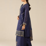 Maria B | Basics RTW | 3 Pc Embroidered Two Tone Silk Suit | MB-FS25-30