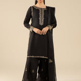 Maria B | Basics RTW | 3 Pc Embroidered Raw Silk Suit | MB-FS25-32-B