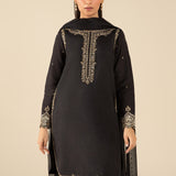 Maria B | Basics RTW | 3 Pc Embroidered Raw Silk Suit | MB-FS25-32-B