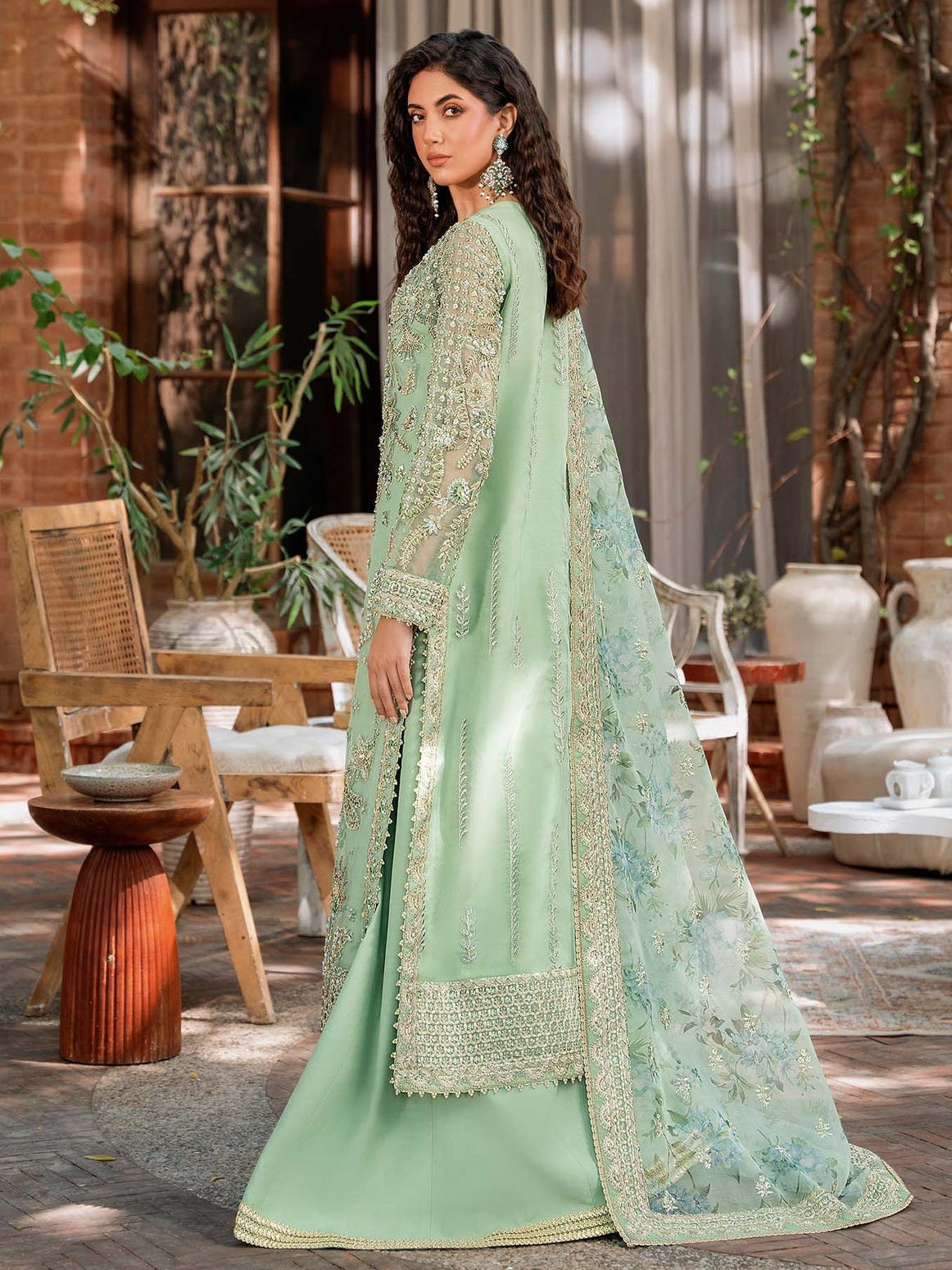 Akbar Aslam Mastani Embroidered Organza 3Pc Suit - RIWAYAT