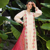 Noor by Saadia Asad | Luxury Chikankari Lawn24 | D12-B Cream Laser