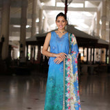 Noor by Saadia Asad | Luxury Chikankari Lawn24 | D5-B Blue Ombre