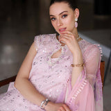 Noor by Saadia Asad | Luxury Chikankari Lawn24 | D11-A Pink Schifli
